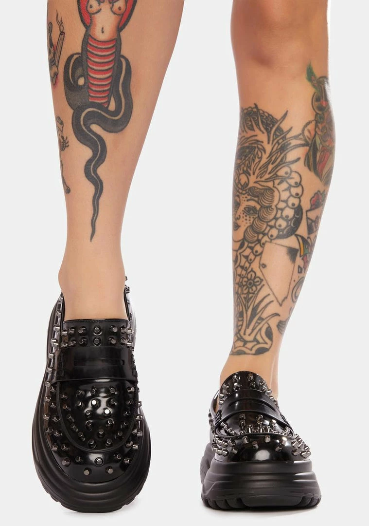 New ✔️ Koi Footwear Swarm Studded Myth Loafers Platforms 🎉 4 Koi Footwear Swarm Studded Myth Loafers Platforms