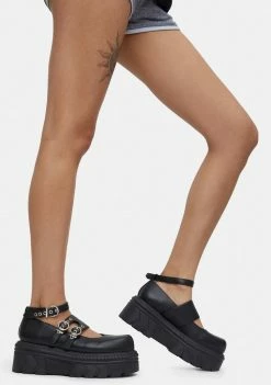 Koi Footwear Circle Buckle Platform Mary Janes