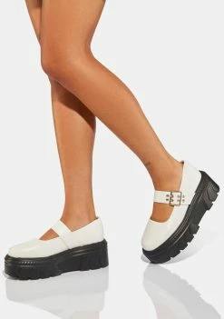 Koi Footwear White Veritas Platform Mary Janes