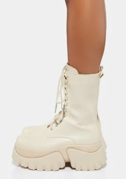 Koi Footwear Cream Costal Cruiser Ankle Boots Platforms