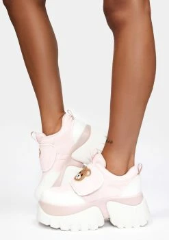 Koi Footwear Platforms Pink Teddy Sura Platform Sneakers