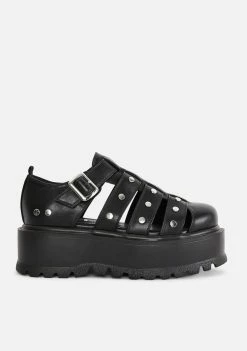 Koi Footwear Platforms Black Relay Platform Sandals
