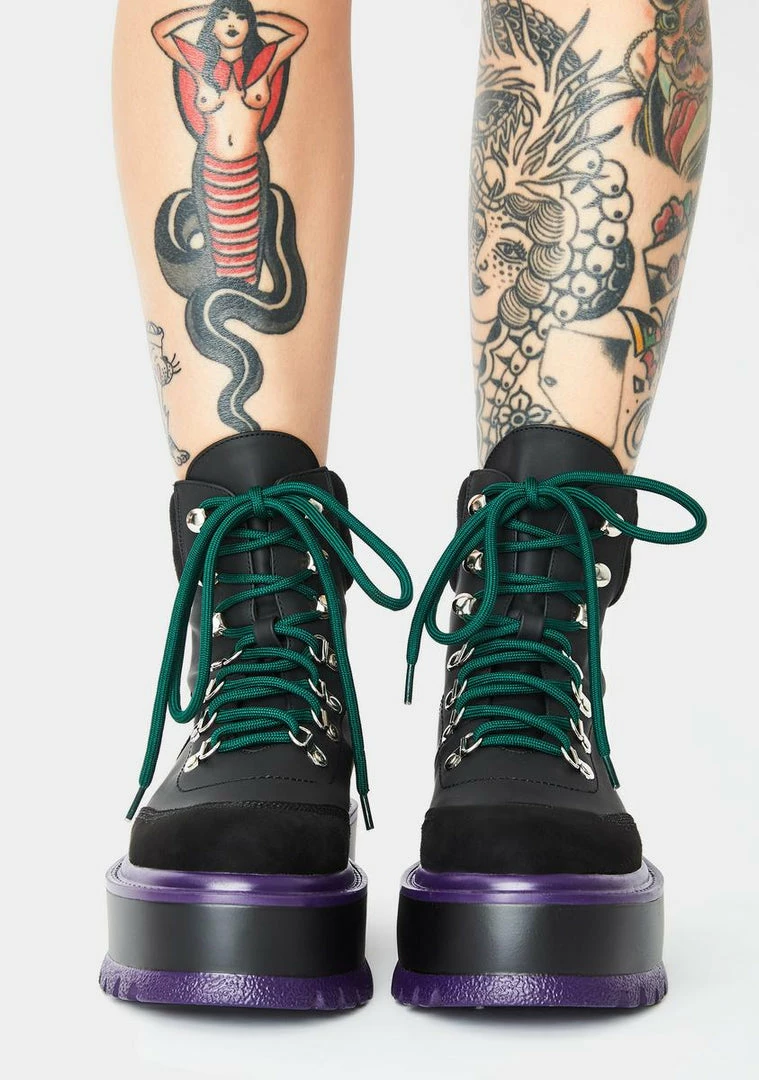 New ❤️ Koi Footwear Black Hydra Matrix Platform 🥾 Boots ✨ 5 Koi Footwear Black Hydra Matrix Platform Boots