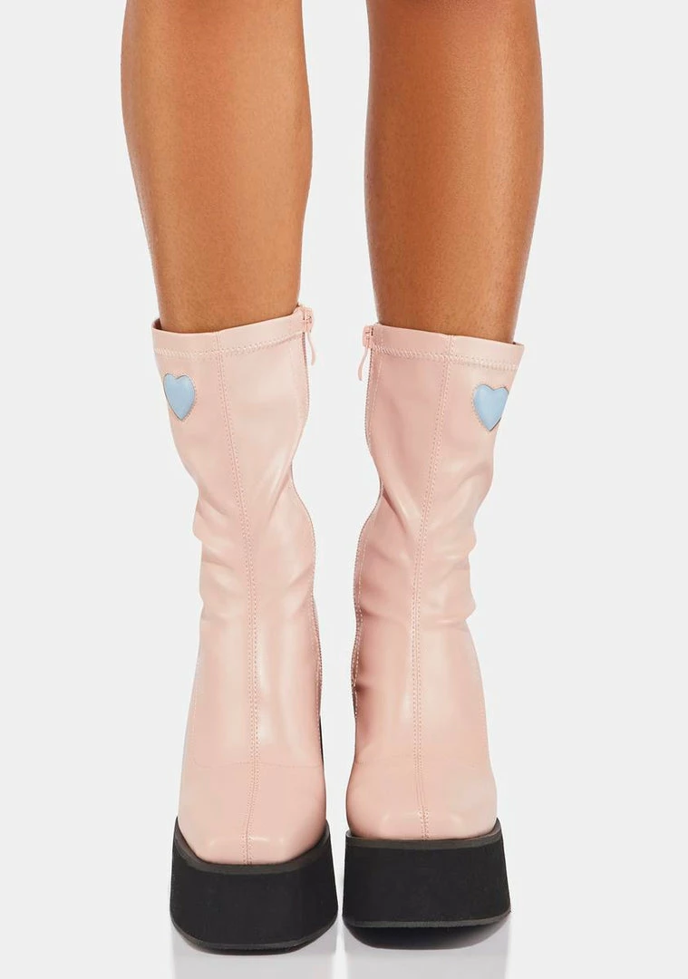 Best Sale ❤️ Koi Footwear 🥾 Boots & Booties Dolly Cloud Sweetheart Heeled Platform 🥾 Boots 🎁 5 Koi Footwear Boots & Booties Dolly Cloud Sweetheart Heeled Platform Boots