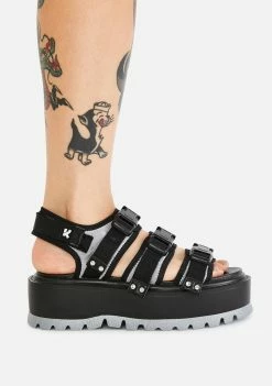 Koi Footwear Platforms Gray Asteroid Matrix Platform Sandals
