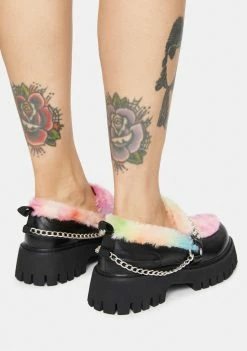 Koi Footwear Studded Furry Oxfords