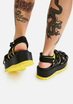 Koi Footwear Platforms Yellow Asteroid Matrix Platform Sandals