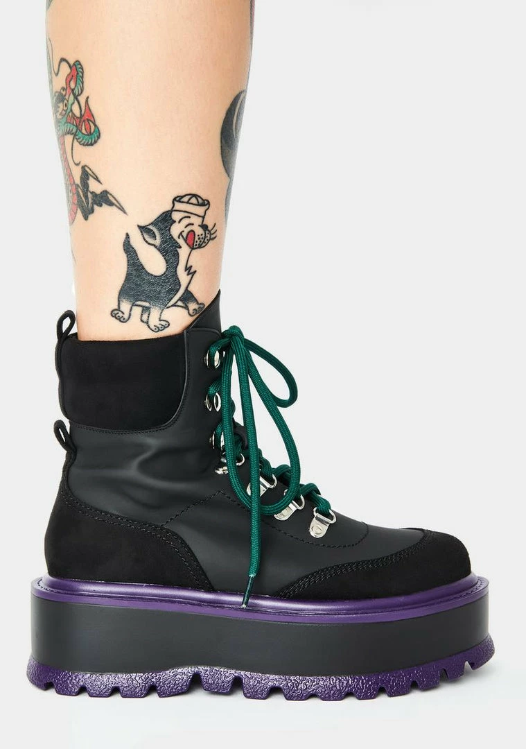 New ❤️ Koi Footwear Black Hydra Matrix Platform 🥾 Boots ✨ 4 Koi Footwear Black Hydra Matrix Platform Boots