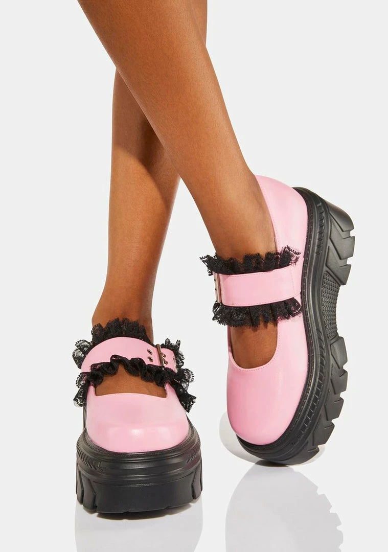 Best reviews of 🌟 Koi Footwear Platforms Pink Rococco Corsage Platform Mary Janes ⭐ 5 Koi Footwear Platforms Pink Rococco Corsage Platform Mary Janes