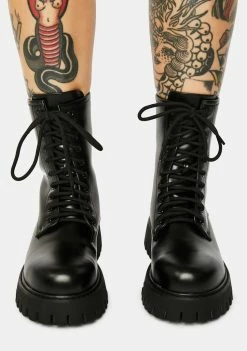 Koi Footwear Mania Steel Toe Combat Boots
