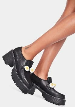 Koi Footwear Primrose Flower Chunky Loafers Platforms