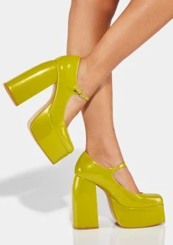 Koi Footwear Lime Sweet Attitude Platform Heels