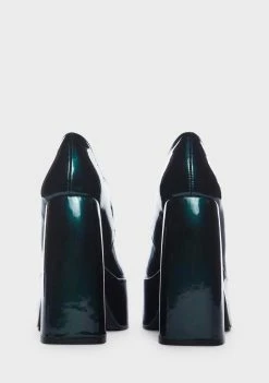 Koi Footwear Teal Sweet Attitude Platform Heels