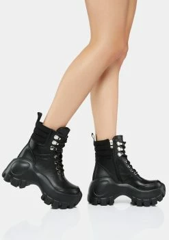 Koi Footwear Platform Boots Condor Scars Bubble Lace Up Boots