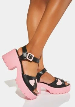 Koi Footwear Romance Rebel Pink Heart Sandals