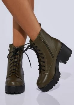 Koi Footwear Boots & Booties Green Gin Platform Boots