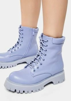 Koi Footwear Purple Redoran Padded Combat Boots