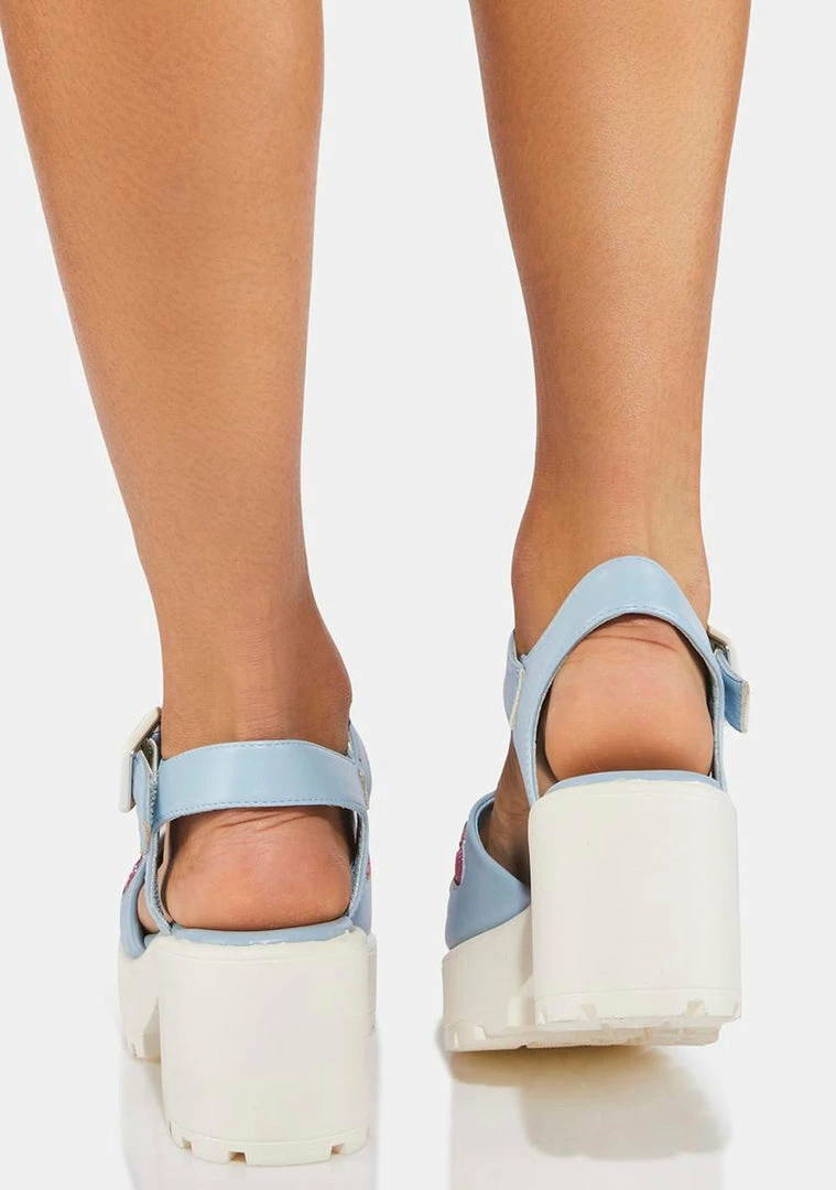 Budget 🔥 Koi Footwear Gladiator 🩴 Sandals Blue Sticky Sweet Heart 🩴 Sandals 🥰 6 Koi Footwear Gladiator Sandals Blue Sticky Sweet Heart Sandals