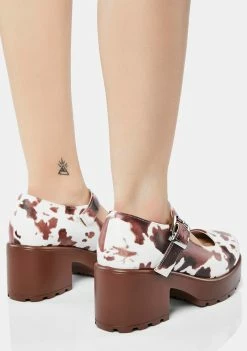 Koi Footwear Brown Cow Tira Mary Janes
