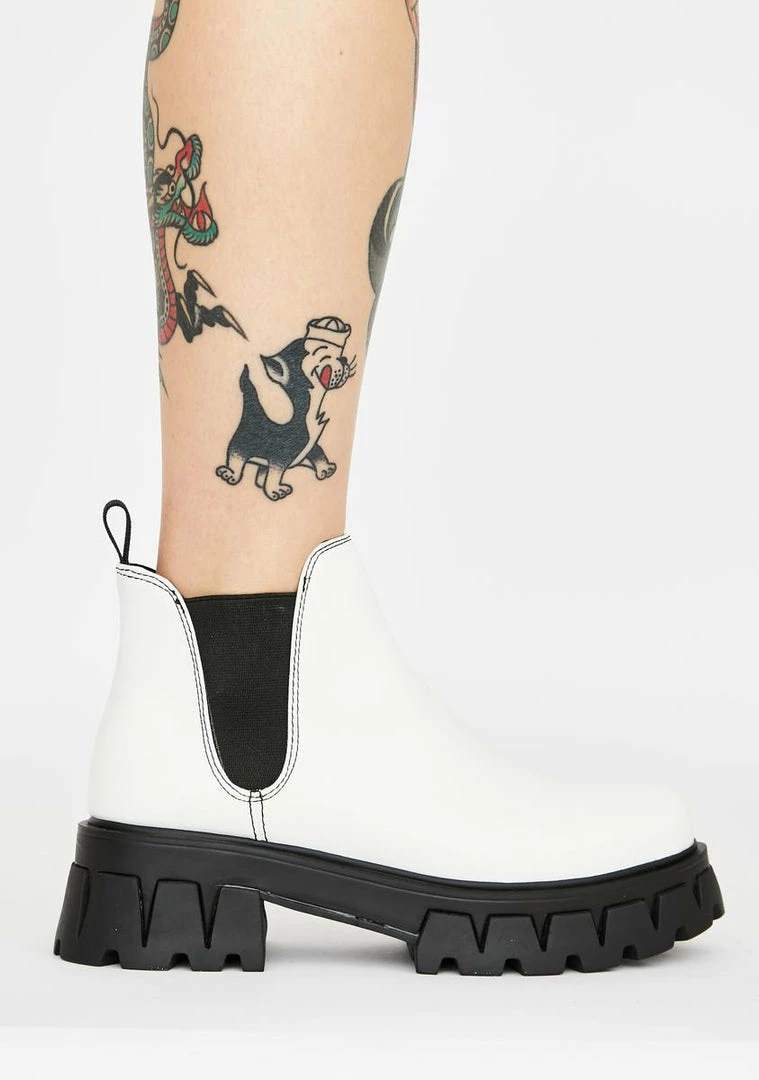 Coupon ๐ฅฐ Koi Footwear White Raptor Chelsea ๐ฅพ Boots Platforms โ๏ธ 4 Koi Footwear White Raptor Chelsea Boots Platforms