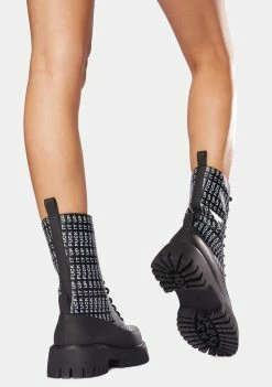 Koi Footwear Boots & Booties Black F It Up Military Boots