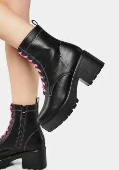 Koi Footwear Kitana Heeled Combat Boots