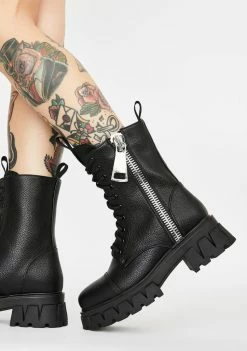 Koi Footwear Atrunis Mega Zipper Combat Boots