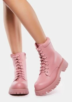 Best Pirce ๐ Koi Footwear Pink Redoran Padded Combat ๐ฅพ Boots โ 9 Koi Footwear Pink Redoran Padded Combat Boots