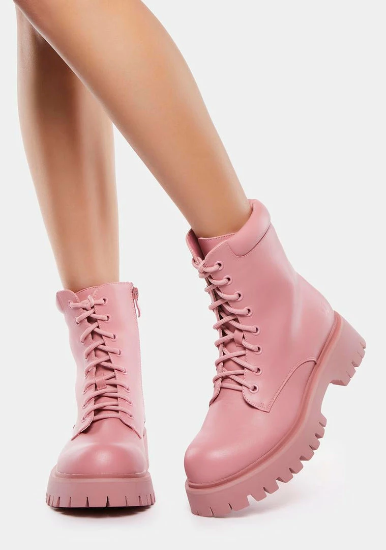 Best Pirce ๐ Koi Footwear Pink Redoran Padded Combat ๐ฅพ Boots โ 5 Koi Footwear Pink Redoran Padded Combat Boots