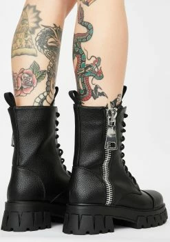 Koi Footwear Atrunis Mega Zipper Combat Boots
