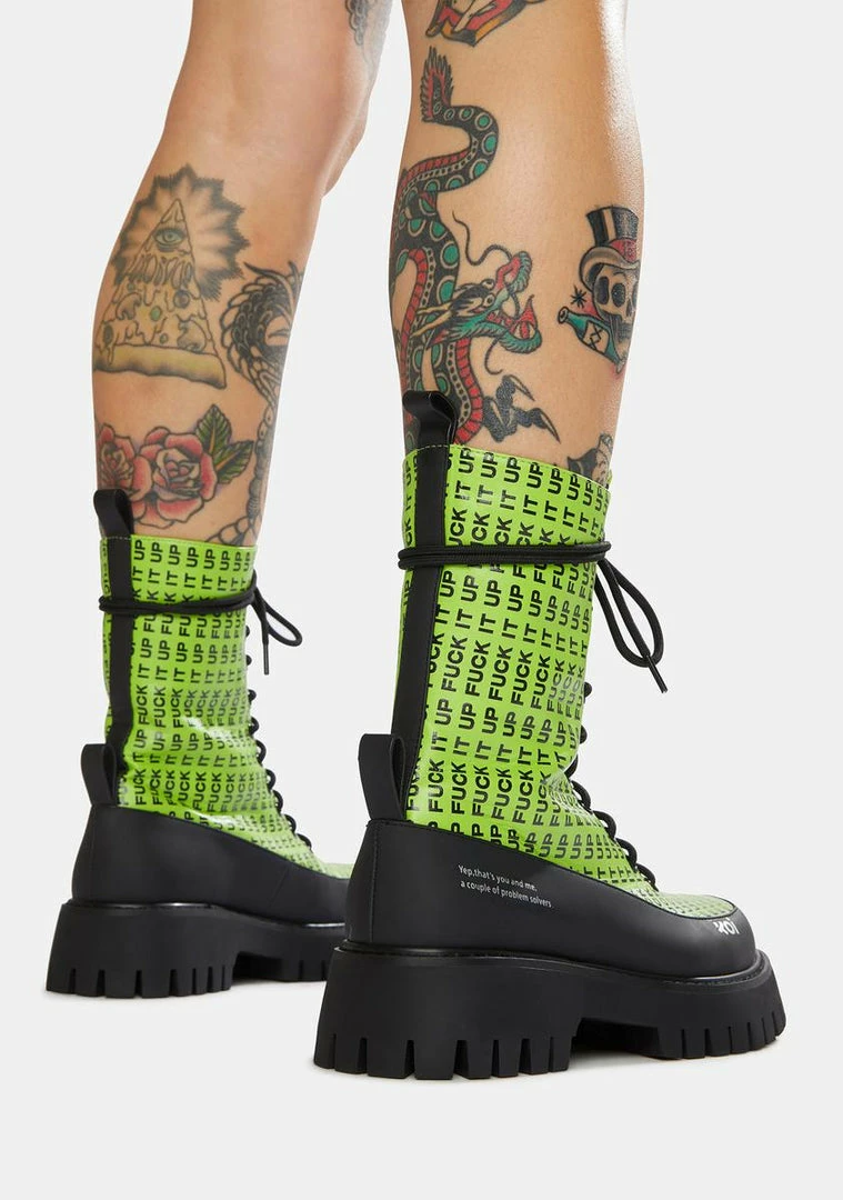 Hot Sale ๐ Koi Footwear F It Up Military ๐ฅพ Boots โ๏ธ 6 Koi Footwear F It Up Military Boots