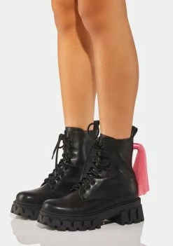 Koi Footwear Combat Boots Sweet Exclusive Hair Boots