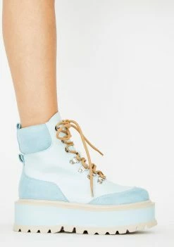 Koi Footwear Platforms Blue Hydra Matrix Platform Boots