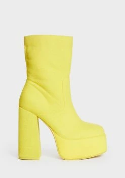 Koi Footwear X Teletubbies Yellow Platform Boots