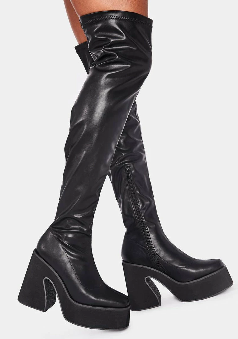 Outlet 🥰 Koi Footwear Damar Platform Thigh High 🥾 Boots 🎉 4 Koi Footwear Damar Platform Thigh High Boots
