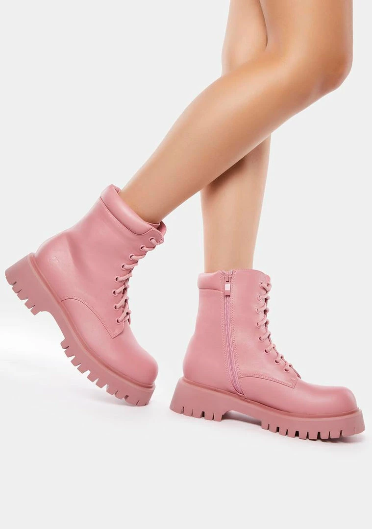 Best Pirce ๐ Koi Footwear Pink Redoran Padded Combat ๐ฅพ Boots โ 3 Koi Footwear Pink Redoran Padded Combat Boots