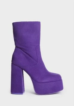 Koi Footwear X Teletubbies Purple Platform Boots