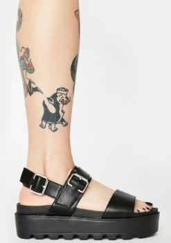 Koi Footwear Black Sitri Chunky Platform Sandals