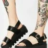 Koi Footwear Black Sitri Chunky Platform Sandals