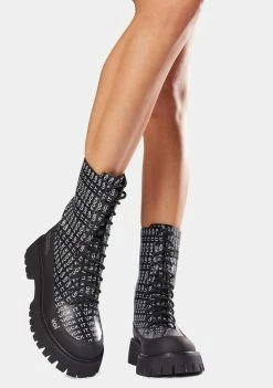 Koi Footwear Boots & Booties Black F It Up Military Boots