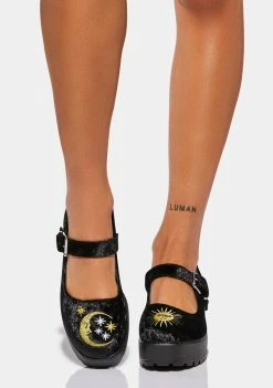 Koi Footwear Black Della Velvet Mary Janes