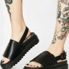 Koi Footwear Black Slingback Platform Sandals