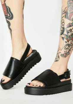 Koi Footwear Black Slingback Platform Sandals