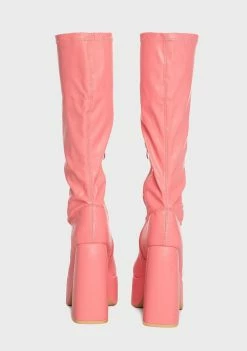 Koi Footwear Knee High Boots Coral Restless Riser Platform Long Boots