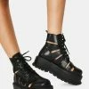 Koi Footwear Black Ancient Domain Strappy Platforms