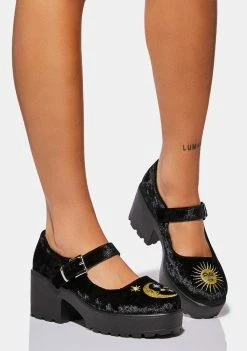 Koi Footwear Black Della Velvet Mary Janes