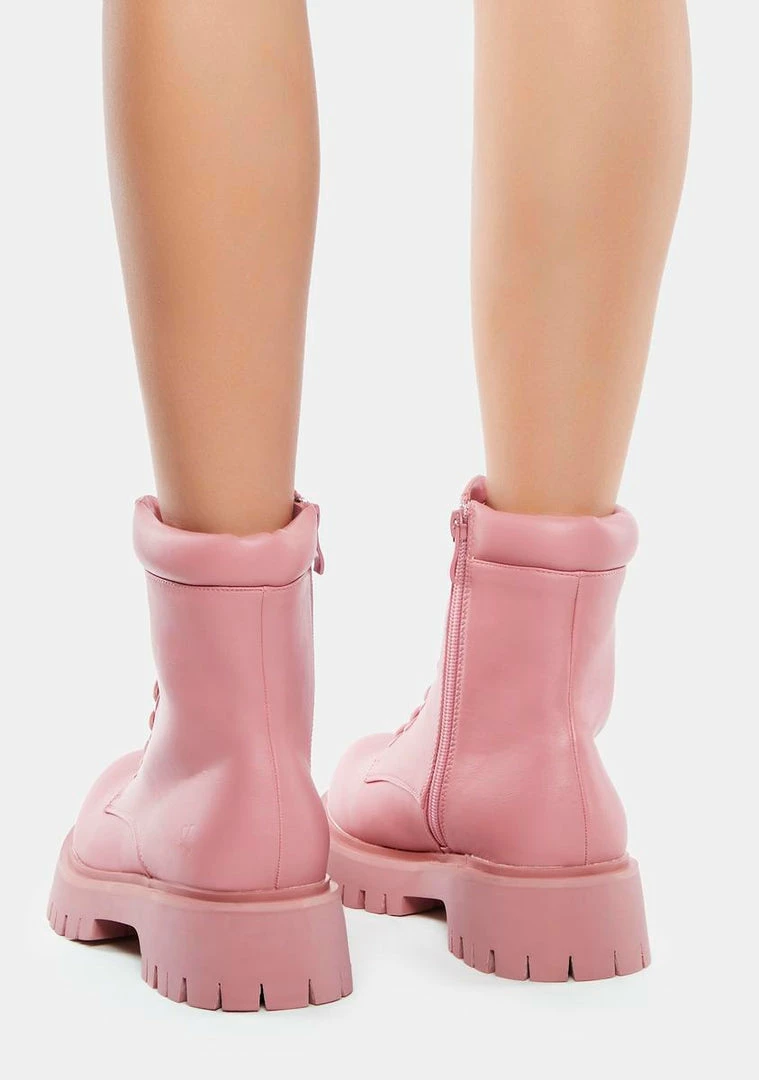 Best Pirce ๐ Koi Footwear Pink Redoran Padded Combat ๐ฅพ Boots โ 7 Koi Footwear Pink Redoran Padded Combat Boots