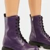 Koi Footwear Purple Anchor Combat Boots