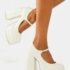 Koi Footwear White Sweet Attitude Platform Heels Platforms