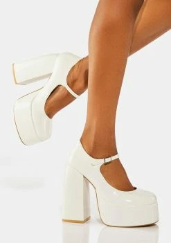 Koi Footwear White Sweet Attitude Platform Heels Platforms